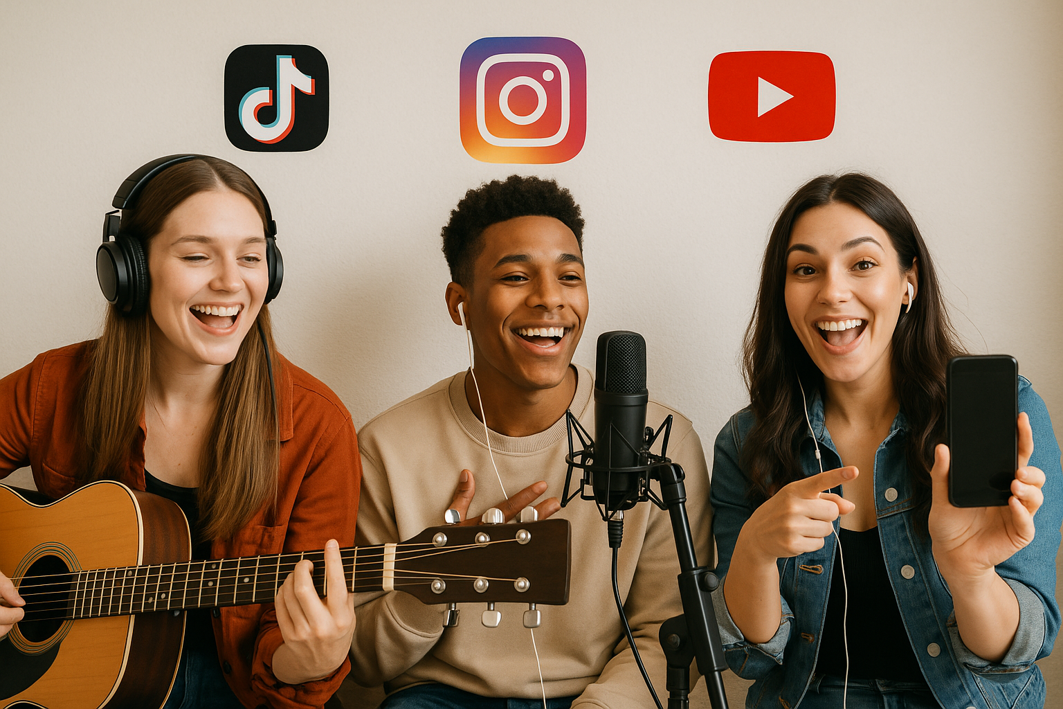 Social media content creation with custom music